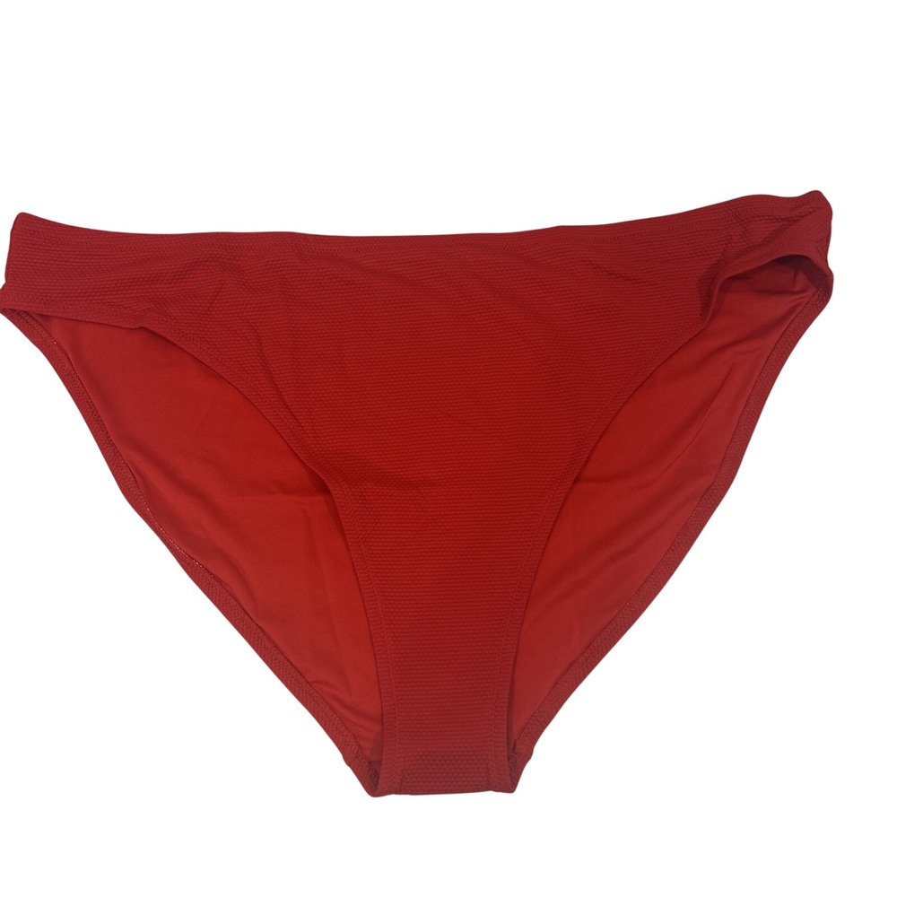 Old Navy Women 3X Bikini Swim Bottom Red Mid Rise Textured New with Tags